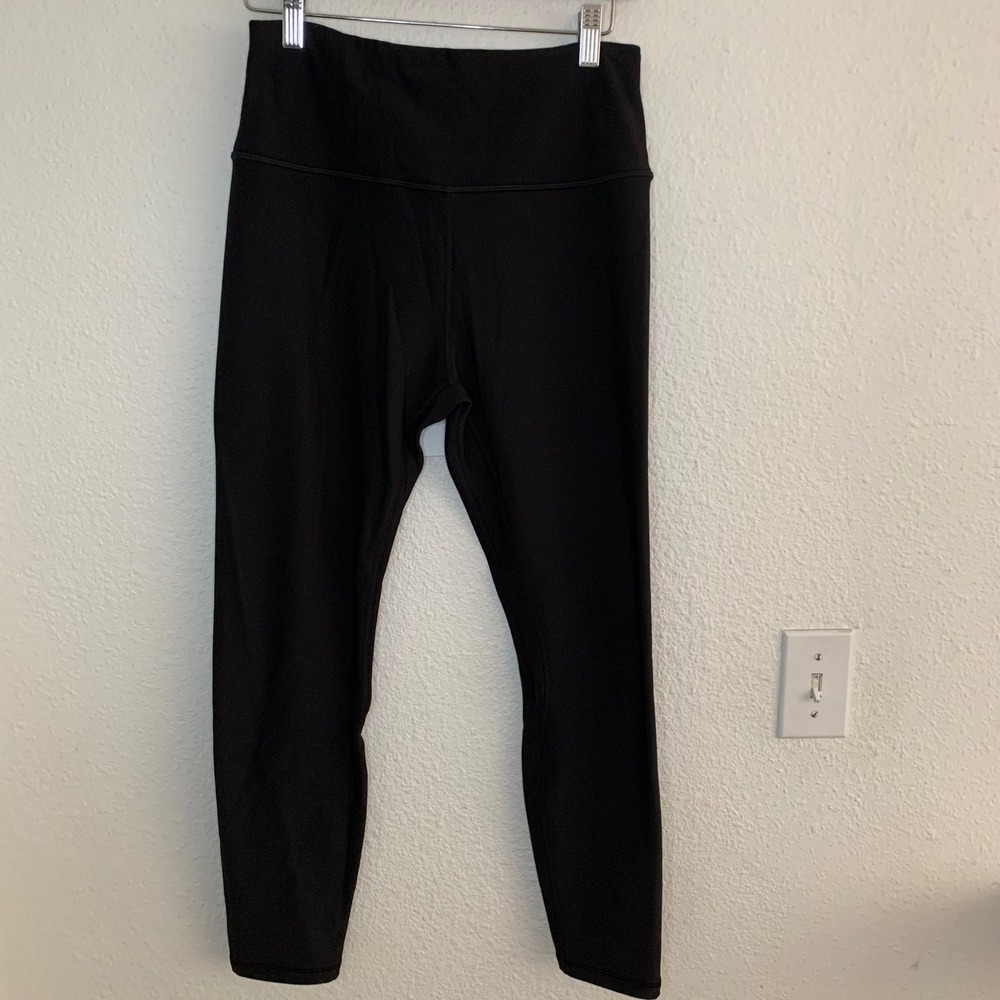CRZ YOGA Black Fleece Lined Thermal Leggings High Waisted Size L 12 R453A25